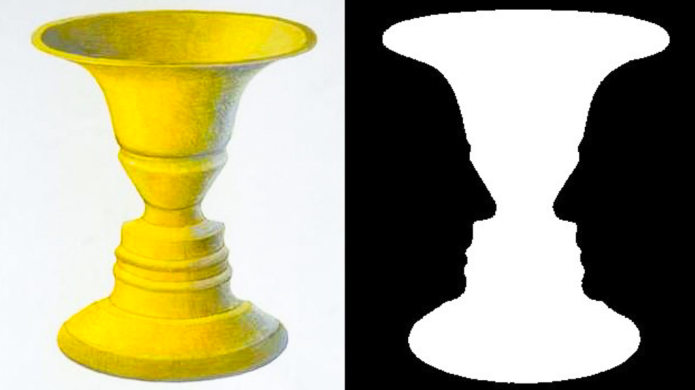 Bilde av en vase som også kan se ut som to ansikter i profil