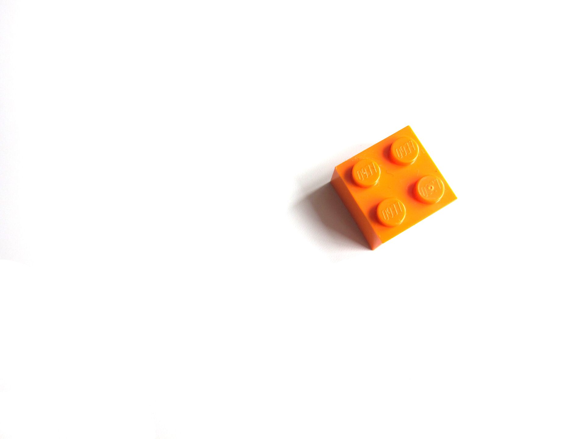 orange lego on white background