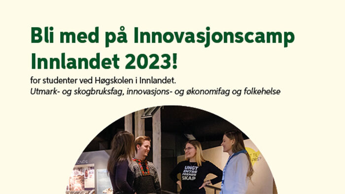plakat med info om innovasjonscamp 2023
