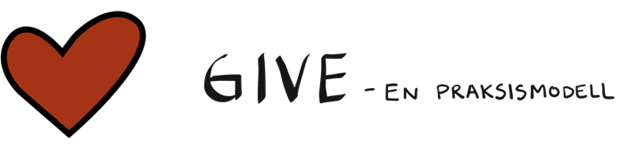 Logo med bilde av et rødt hjerte og teksten GIVE - en praksismodell